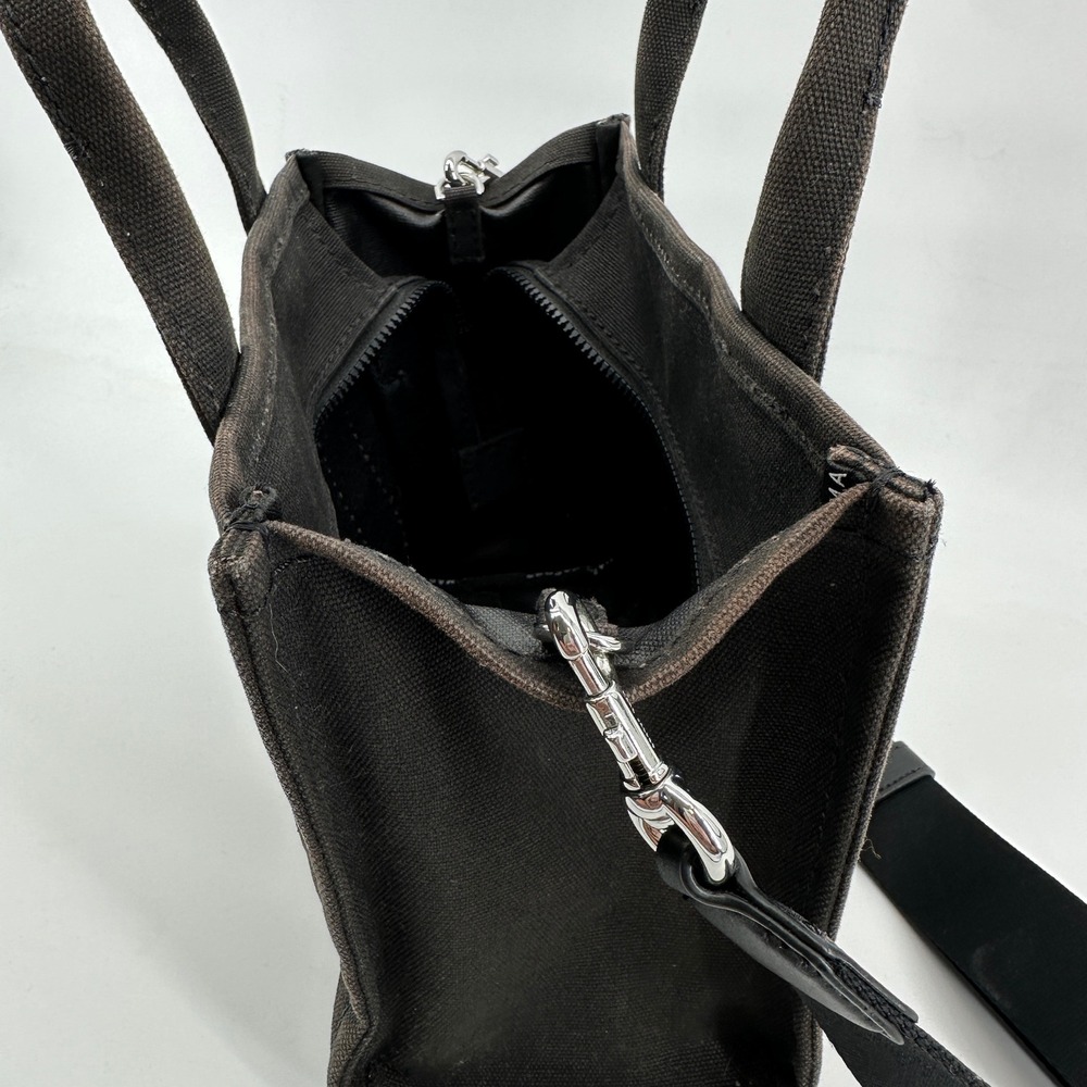 Marc Jacobs The Tote Bag Black Mini Small Canvas Tote M0016493 001 Handbag Purse - Picture 5 of 7
